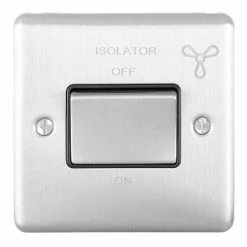 Revive Lighting Revive Fan Isolator Switch Satin Steel/Black
