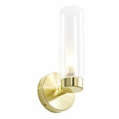 Revive Lighting Revive Satin Brass Tube Bathroom Wall Light