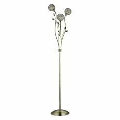 Revive Lighting Revive Antique Brass Floral Floor Lamp