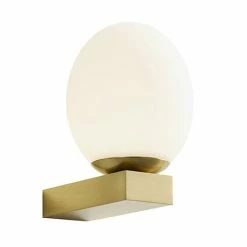 Revive Lighting Revive Satin Brass LED Bathroom Wall Light With Opal Glass Shade