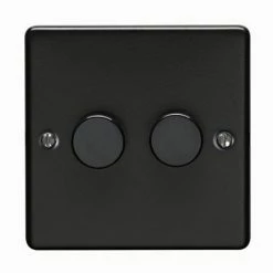 Revive Lighting Revive Twin Dimmer Light Switch - Matt Black