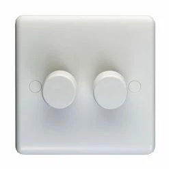 Revive Lighting Revive Twin Dimmer Light Switch - White