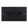 Revive Lighting Revive 3 Gang 2 Way Dimmer Light Switch - Matt Black