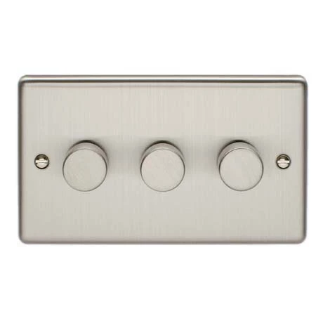 Revive Lighting Revive 3 Gang 2 Way Dimmer Light Switch - Satin Steel 1 Revive Lighting Revive 3 Gang 2 Way Dimmer Light Switch - Satin Steel