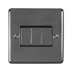 Revive Lighting Revive 3 Gang 2 Way Light Switch - Black Nickel