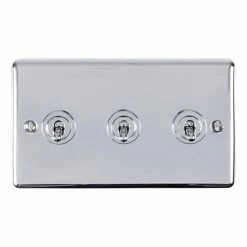 Revive Lighting Revive 3 Gang 2 Way Toggle Light Switch - Polished Chrome