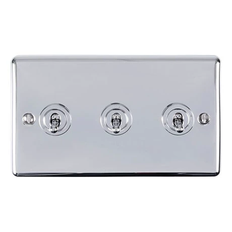 Revive Lighting Revive 3 Gang 2 Way Toggle Light Switch - Polished Chrome 1 Revive Lighting Revive 3 Gang 2 Way Toggle Light Switch - Polished Chrome
