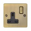 Revive Lighting Revive 1 Gang Switched Socket - Antique Brass