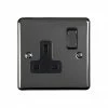 Revive Lighting Revive 1 Gang Switched Socket - Black Nickel