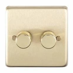Revive Lighting Revive Twin Dimmer Light Switch - Brushed Brass