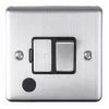 Revive Lighting Revive Switched Fused Spur With Flex Outlet Satin Steel/Black