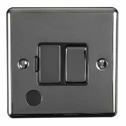 Revive Lighting Revive Switched Fused Spur With Flex Outlet - Black Nickel