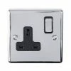 Revive Lighting Revive 1 Gang Switched Socket - Polished Chrome