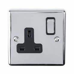 Revive Lighting Revive 1 Gang Switched Socket - Polished Chrome