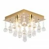 Revive Lighting Revive Brass 4 Light Square Flush Bathroom Ceiling Light