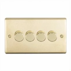 Revive Lighting Revive 4 Gang 2 Way Dimmer Light Switch - Brushed Brass
