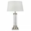 Revive Lighting Revive Silver & Glass Column Table Lamp With Cream Shade