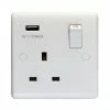 Revive Lighting Revive 1 Gang Switched Socket With USB - White