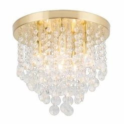 Revive Lighting Revive Brass 6 Light Round Flush Bathroom Ceiling Light