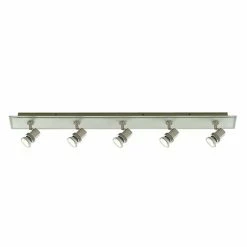 Revive Lighting Revive Satin Silver Ceiling Spotlight Bar - 5 Light