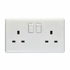 Revive Lighting Revive 2 Gang Switched Socket - White