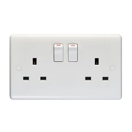 Revive Lighting Revive 2 Gang Switched Socket - White 1 Revive Lighting Revive 2 Gang Switched Socket - White