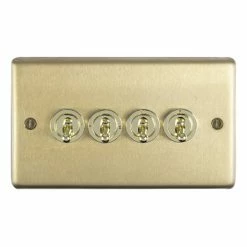 Revive Lighting Revive 4 Gang 2 Way Toggle Light Switch - Brushed Brass