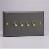 Revive Lighting Revive 4 Gang 2 Way Toggle Switch - Slate Grey/Brass
