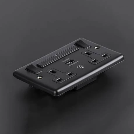 Revive Lighting Revive Twin Plug Socket With USB & WiFi Extender Matt Black 2 Revive Lighting Revive Twin Plug Socket With USB & WiFi Extender Matt Black - Image 2