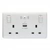 Revive Lighting Revive Twin Plug Socket With USB & WiFi Extender White