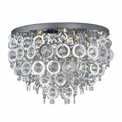 Revive Lighting Revive Chrome Flush Chandelier Ceiling Light