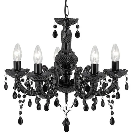 Revive Lighting Revive Black 5-Light Chandelier Ceiling Fitting 1 Revive Lighting Revive Black 5-Light Chandelier Ceiling Fitting