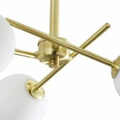 Revive Lighting Revive Satin Brass/Opal Glass 3-Light Cross Arm Ceiling Light -Revive Lighting Shop RV6385B D2 460