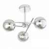 Revive Lighting Revive Chrome/Smoked Glass 3-Light Cross Arm Ceiling Light
