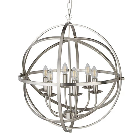 Revive Lighting Revive Silver Cage Pendant Light - 6 Light 1 Revive Lighting Revive Silver Cage Pendant Light - 6 Light
