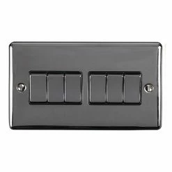 Revive Lighting Revive 6 Gang 2 Way Light Switch - Black Nickel