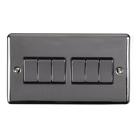 Revive Lighting Revive 6 Gang 2 Way Light Switch - Black Nickel 1 Revive Lighting Revive 6 Gang 2 Way Light Switch - Black Nickel