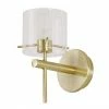 Revive Lighting Revive Satin Brass Bathroom Wall Light With Glass Cylinder Shade