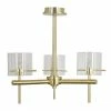 Revive Lighting Revive Satin Brass 3-Light Bathroom Ceiling Light With Glass Cylinder Shades
