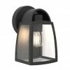 Revive Lighting Revive Outdoor Small Matt Black Wall Light With Clear Glass Diffuser