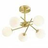 Revive Lighting Revive Satin Brass/Opal Glass 5-Light Cross Arm Ceiling Light