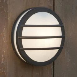 Revive Lighting Revive Outdoor Round Grill Dark Grey Bulkhead & Ceiling Light -Revive Lighting Shop RV7412 D3 460