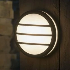 Revive Lighting Revive Outdoor Round Grill Dark Grey Bulkhead & Ceiling Light -Revive Lighting Shop RV7412 D4 460