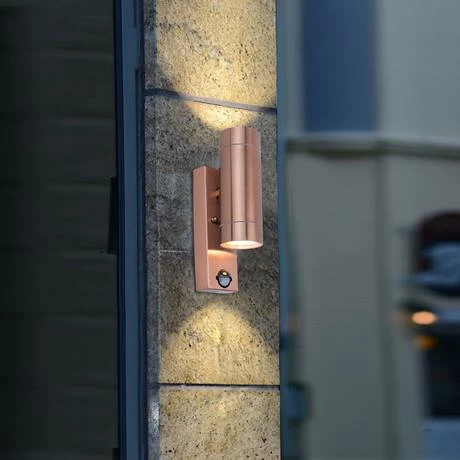Revive Lighting Revive Outdoor PIR Modern Copper Up & Down Wall Light 4 Revive Lighting Revive Outdoor PIR Modern Copper Up & Down Wall Light - Image 4