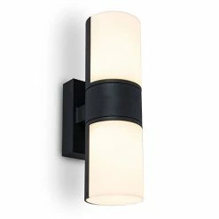 Revive Lighting Revive Outdoor Rotatable Tubular Matt Black Wall Light