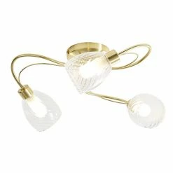 Revive Lighting Revive Satin Brass/Clear Glass 3-Light Ceiling Light