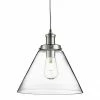 Revive Lighting Revive Clear Glass Cone Pendant Light - Modern Chrome