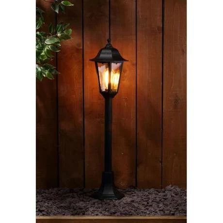 Revive Lighting Revive Outdoor Black 6-Panel Tall Post Lantern 2 Revive Lighting Revive Outdoor Black 6-Panel Tall Post Lantern - Image 2