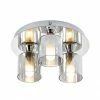 Revive Lighting Revive Chrome/Smoked Glass 3-Light Plate Ceiling Light