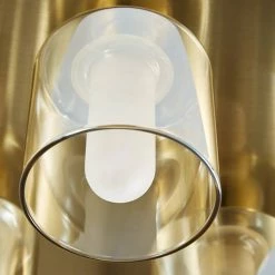 Revive Lighting Revive Satin Brass/Champagne Glass 3-Light Plate Ceiling Light -Revive Lighting Shop RV90853 D2 460